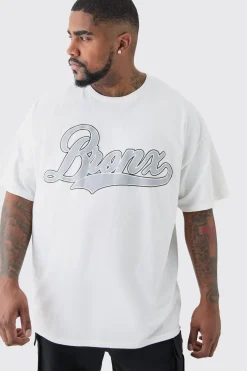 Plus Bronx Print T-shirt | UK^boohooMAN Online