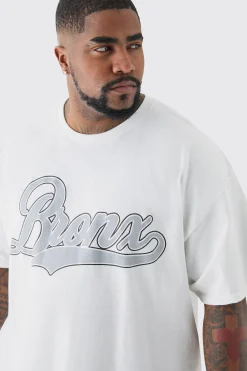 Plus Bronx Print T-shirt | UK^boohooMAN Online