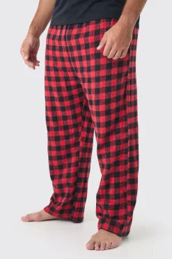 boohooMAN Plus Brushed Check Loungewear Bottoms In | UK| Loungewear