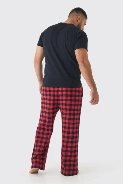 boohooMAN Plus Brushed Check Loungewear Bottoms In | UK| Loungewear