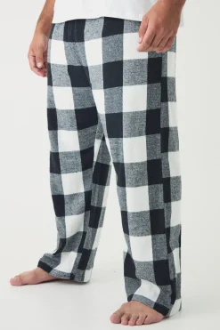 boohooMAN Plus Brushed Check Loungewear Bottoms In | UK| Loungewear