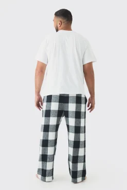 boohooMAN Plus Brushed Check Loungewear Bottoms In | UK| Loungewear
