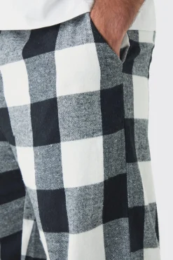 boohooMAN Plus Brushed Check Loungewear Bottoms In | UK| Loungewear