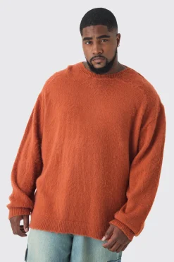 boohooMAN Plus Brushed Knit Crew Neck Oversized Jumper | UK| Knitwear