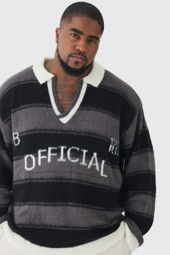 Plus Brushed Knit Official Football Top | UK^boohooMAN Hot