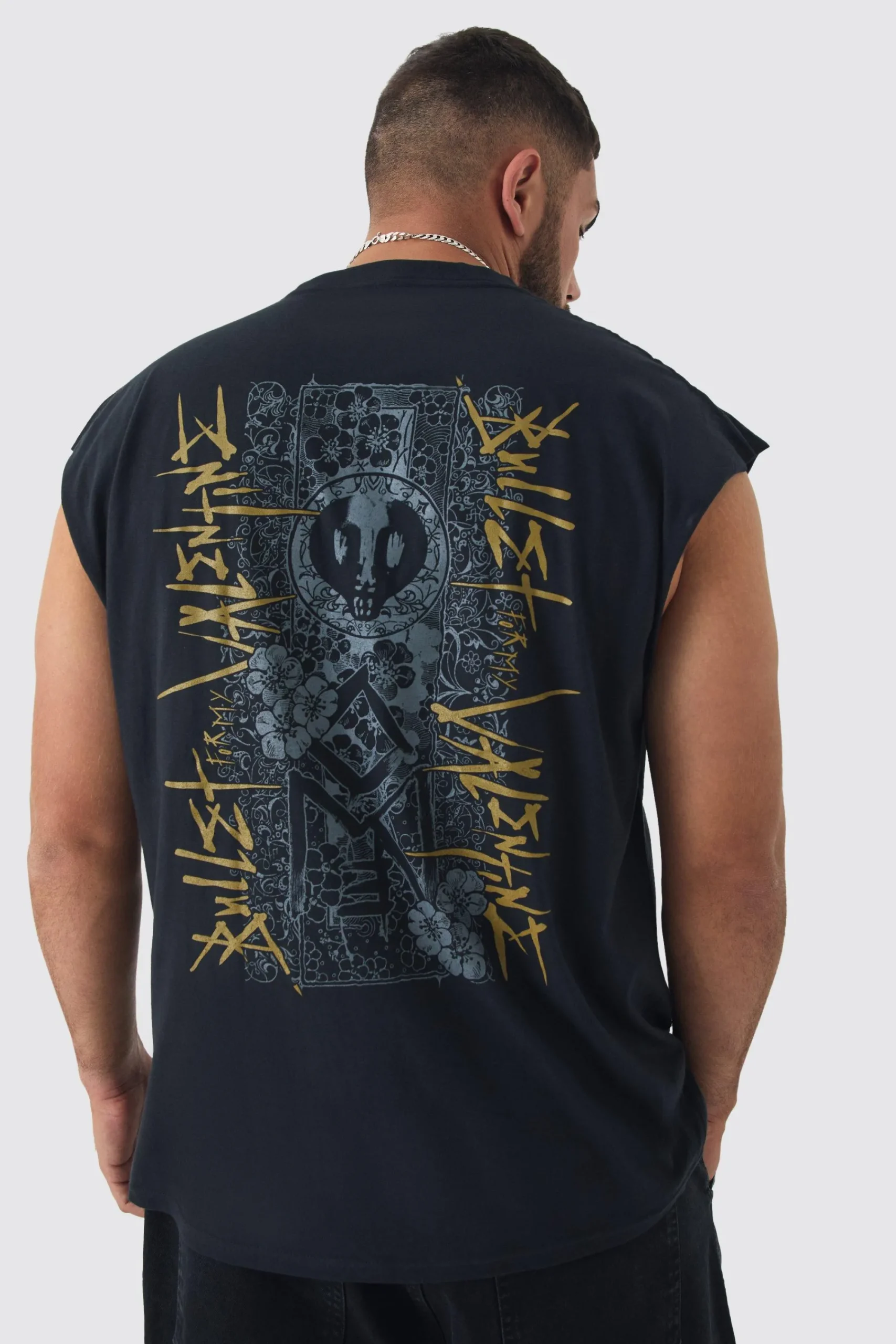 Plus Bullet For My Valentine License Back Print Tank | UK^boohooMAN Hot