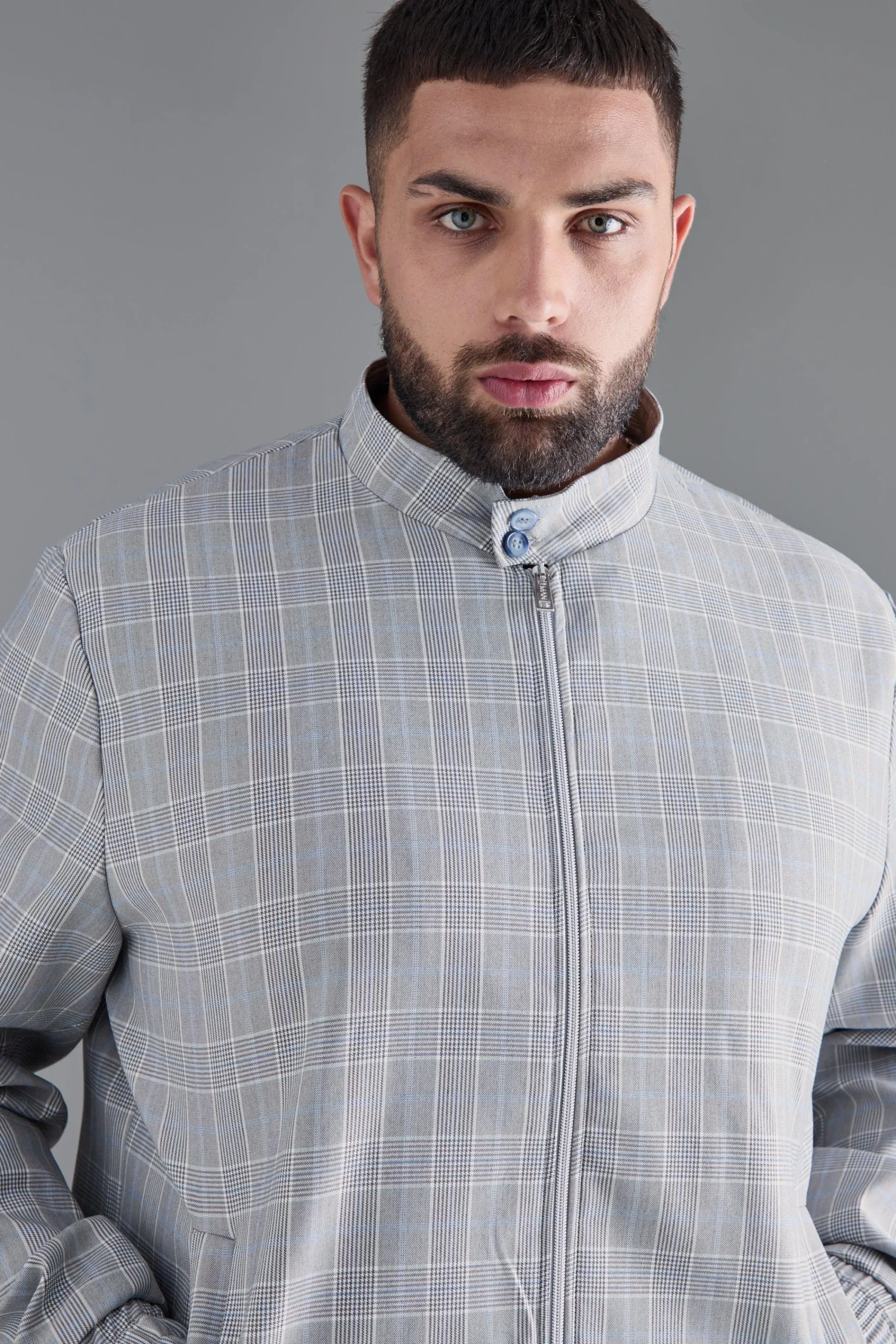 boohooMAN Plus Check Bomber And Trouser Set | UK| Sets & Co-Ords