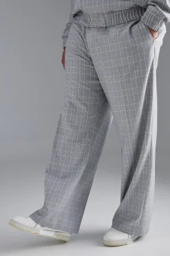 boohooMAN Plus Check Tailored Wide Leg Trousers | UK| Suits & Tailoring