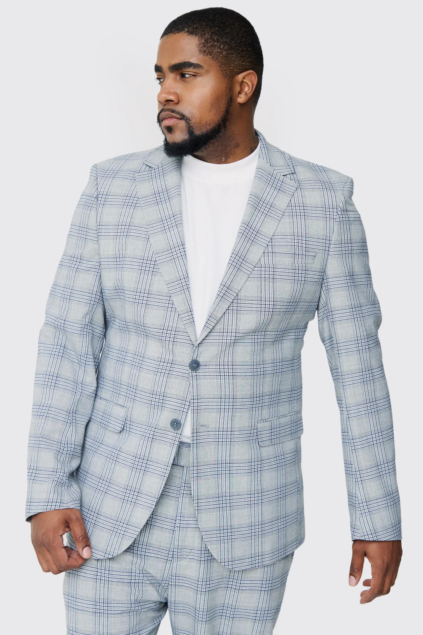 boohooMAN Plus Checked Skinny Fit Suit | UK| Sets & Co-Ords