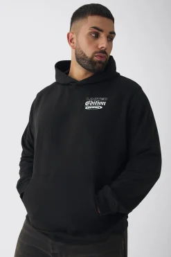 boohooMAN Plus Cherry Graphic Back Print Oversized Hoodie | UK| Hoodies & Sweatshirts