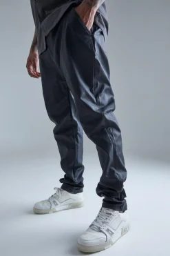 boohooMAN Plus Coated Twill Trouser | UK| Trousers
