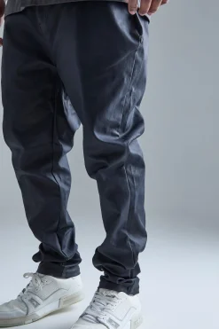 boohooMAN Plus Coated Twill Trouser | UK| Trousers
