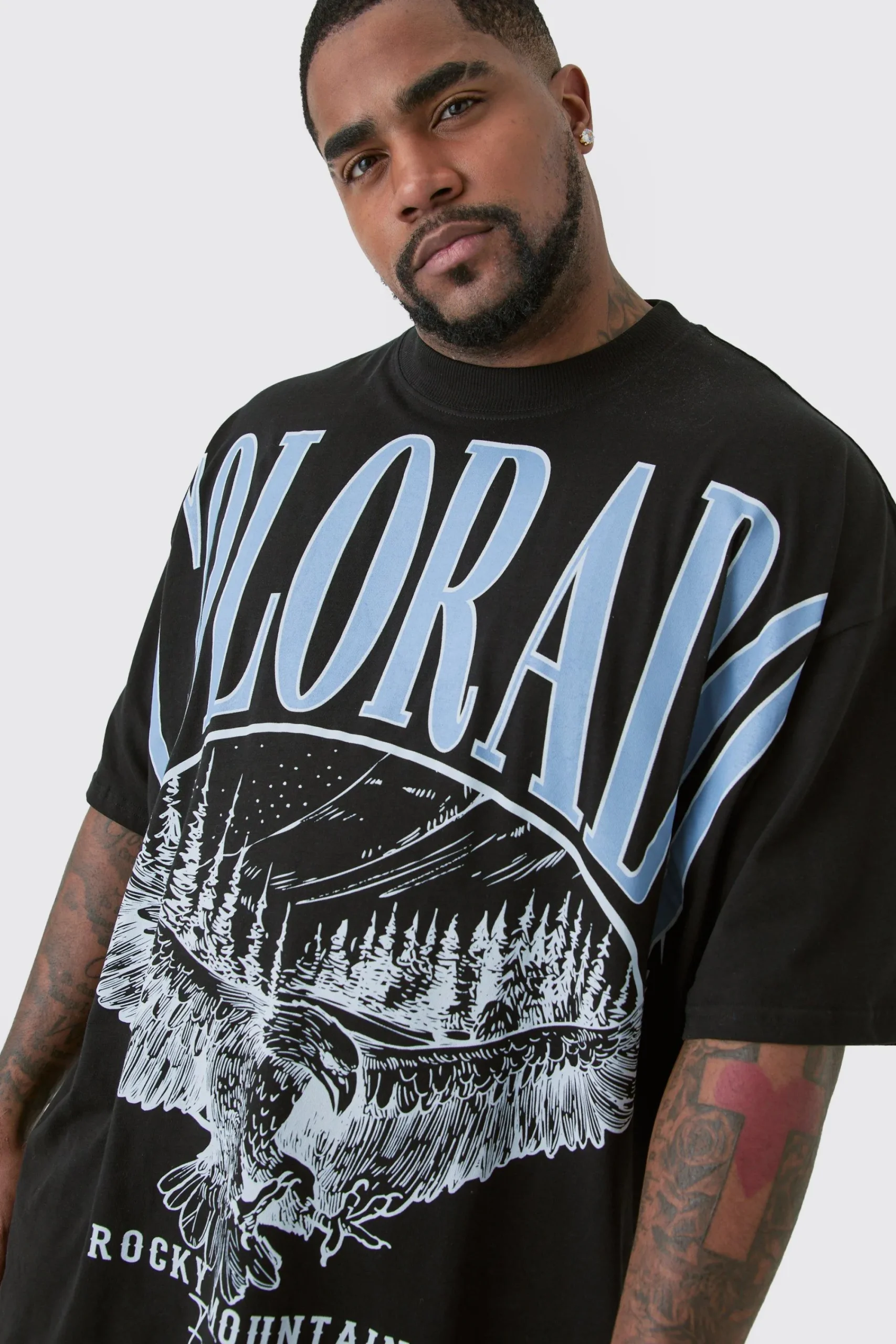 Plus Colorado Varsity Graphic T-shirt In | UK^boohooMAN Outlet