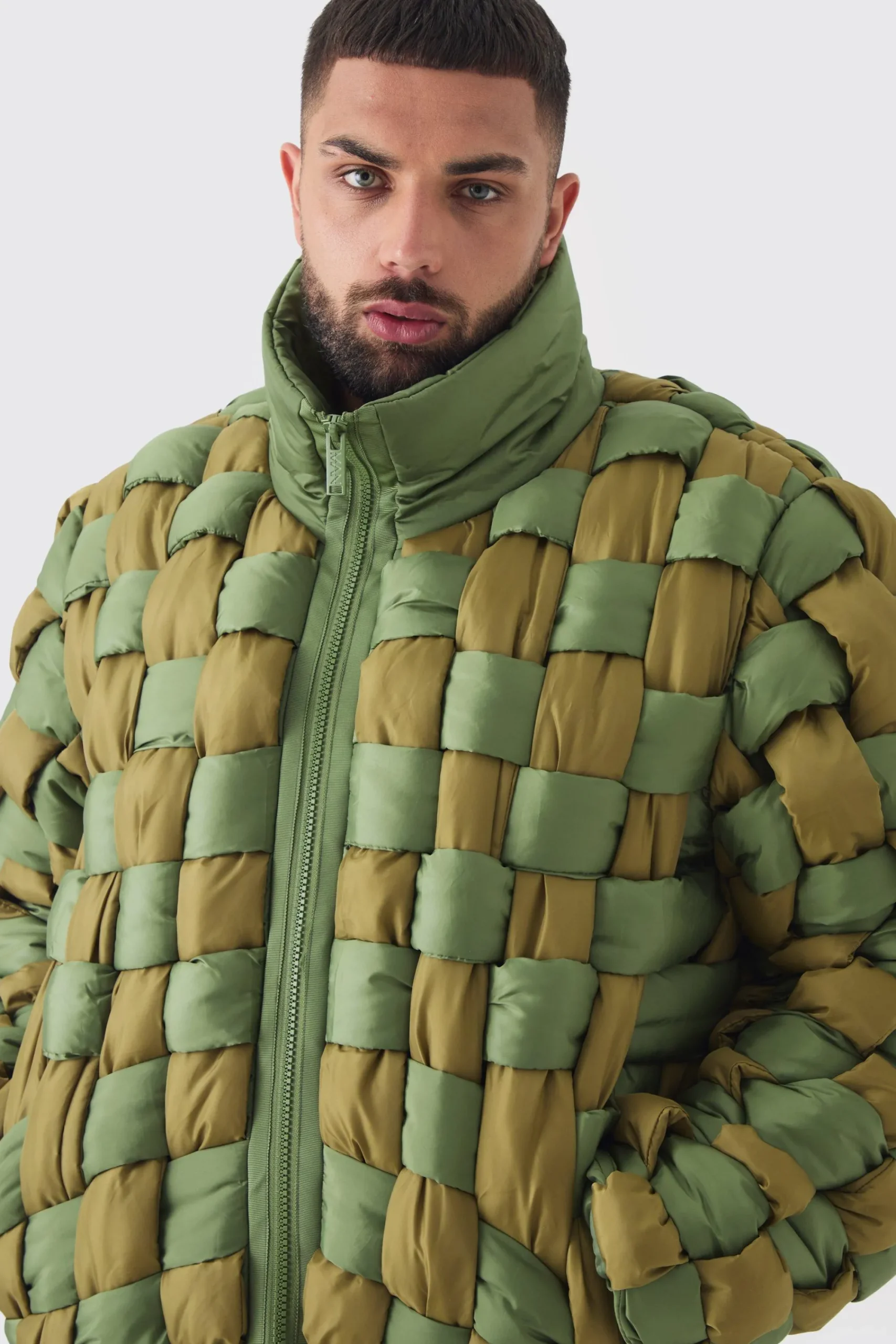 boohooMAN Plus Contrast Hand Weft Padded Puffer Jacket In | UK| Coats & Jackets