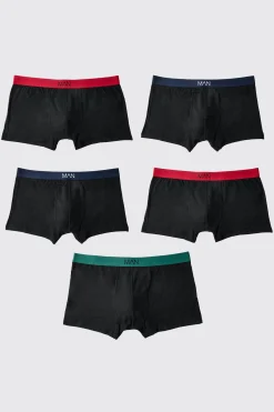 boohooMAN Plus Contrast Waistband 5 Pack Classic Boxer | UK| Underwear & Socks|Underwear & Socks