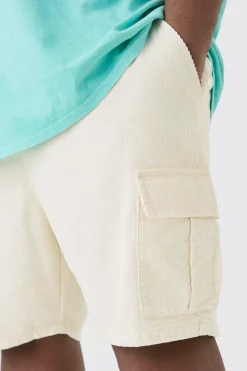 boohooMAN Plus Cord Cargo Shorts In | UK| Shorts