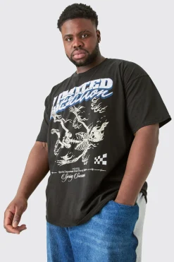 Plus Core Limited Edition Skeleton Printed T-shirt In | UK^boohooMAN New