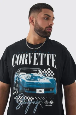 Plus Corvette Printed Licensed T-shirt In | UK^boohooMAN Sale