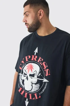 Plus Cypress Hill License Print T-shirt | UK^boohooMAN Discount