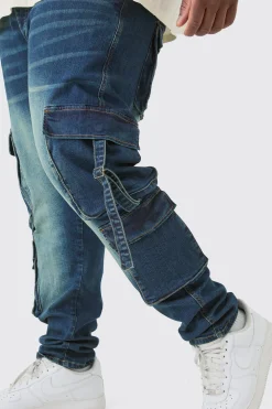 boohooMAN Plus Stretch Skinny Cargo Pocket Detail Jean | UK| Trousers|Jeans