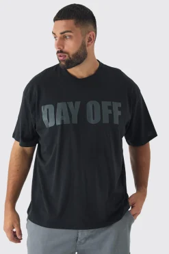 Plus Day Off Print Oversized T-shirt In | UK^boohooMAN Outlet