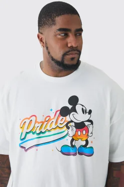 Plus Disney Mickey Mouse Pride License Graphic T-shirt | UK^boohooMAN Sale