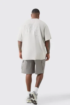 Plus Distressed Applique Loose V Neck T-shirt In | UK^boohooMAN New