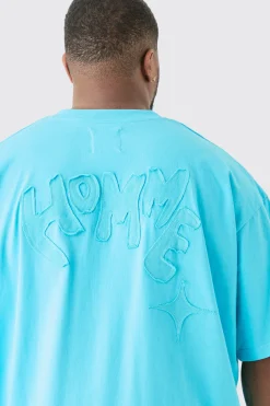 Plus Distressed Applique Loose V Neck T-shirt In | UK^boohooMAN Best