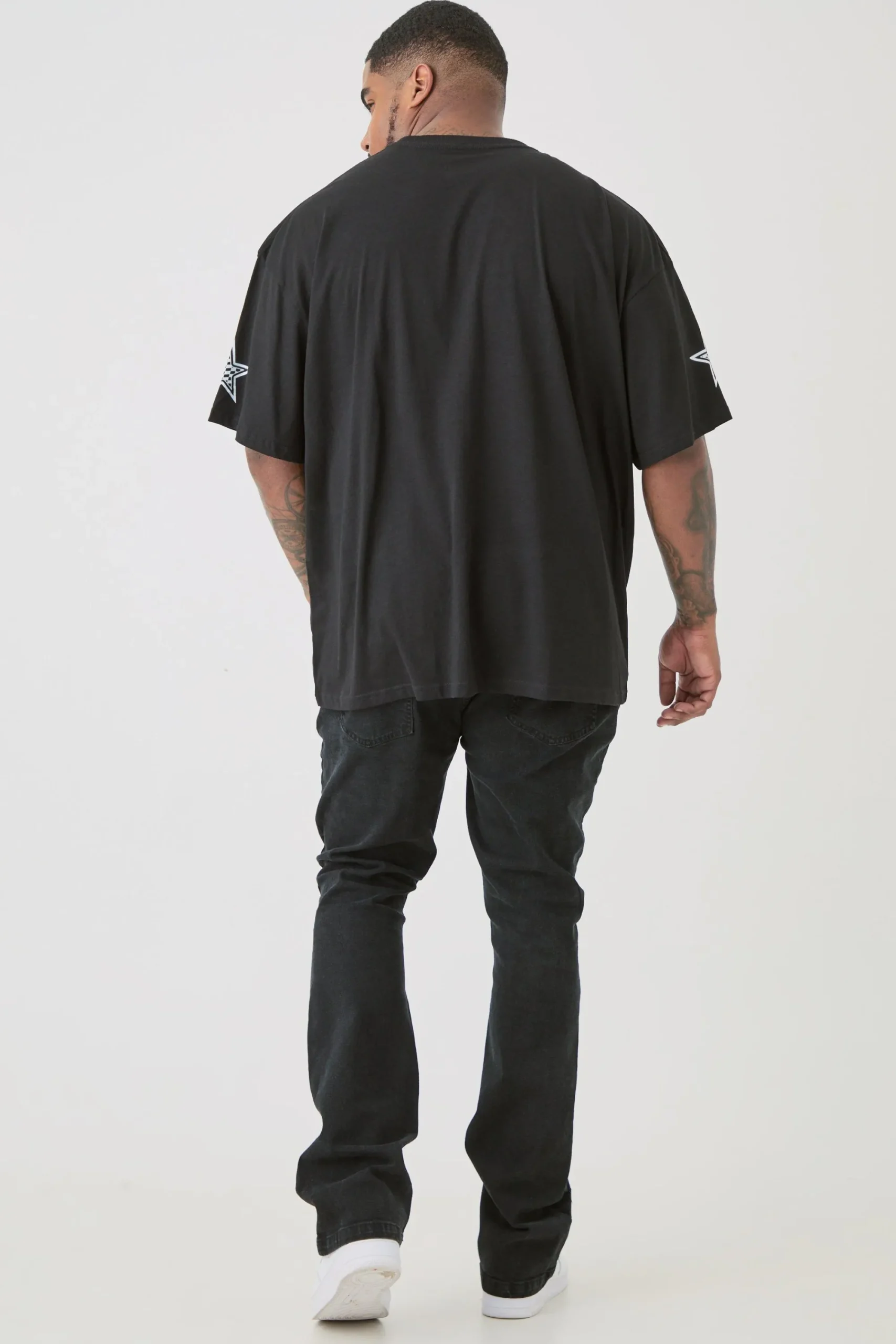 boohooMAN Plus Distressed Stretch Skinny Flared Jeans | UK| Trousers|Jeans