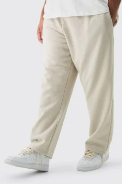 boohooMAN Plus Double Waistband Baggy Fit Jersey Bottoms In | UK| Trousers|Joggers