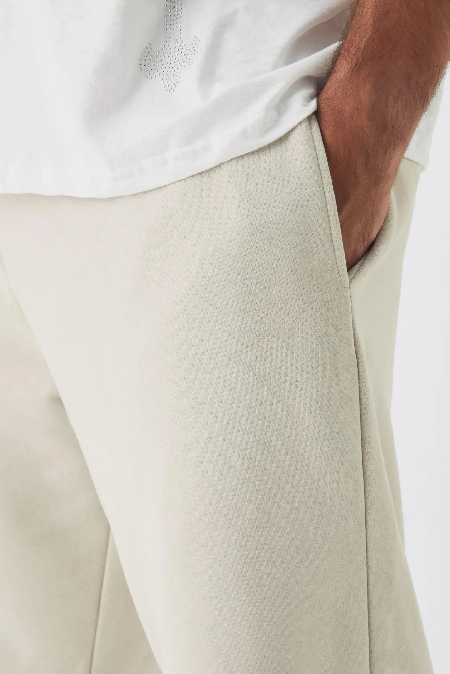 boohooMAN Plus Double Waistband Baggy Fit Jersey Bottoms In | UK| Trousers|Joggers