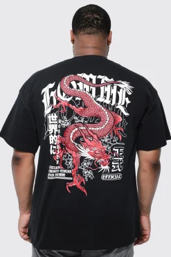 Plus Dragon Back Print T-shirt | UK^boohooMAN Sale