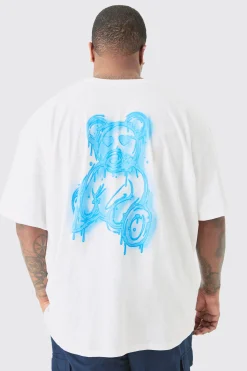 Plus Drippy Teddy Back Print Graphic T-shirt In | UK^boohooMAN Discount