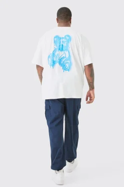 Plus Drippy Teddy Back Print Graphic T-shirt In | UK^boohooMAN Discount