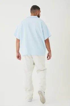 Plus Drop Revere Pleated Polo In | UK^boohooMAN Discount