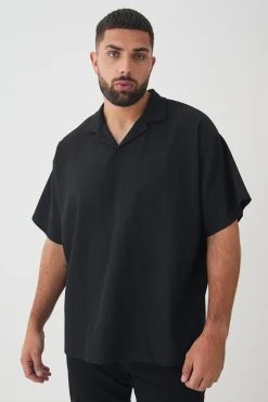 Plus Drop Revere Pleated Polo In | UK^boohooMAN Clearance