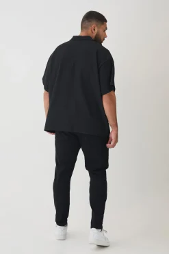 Plus Drop Revere Pleated Polo In | UK^boohooMAN Clearance