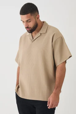 Plus Drop Revere Pleated Polo In | UK^boohooMAN Hot