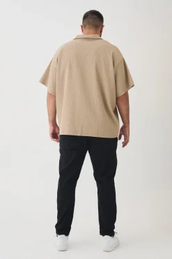 Plus Drop Revere Pleated Polo In | UK^boohooMAN Hot