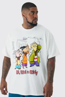 Plus Ed Edd N Eddy License Print T-shirt In | UK^boohooMAN Clearance