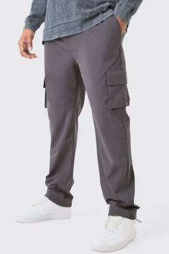 boohooMAN Plus Elastic Waist Lightweight Stretch Skinny Cargo Trouser | UK| Trousers|Cargos
