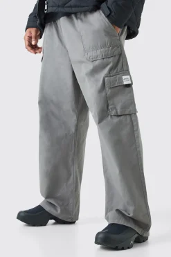 boohooMAN Plus Elastic Waist Relaxed Fit Buckle Cargo Jogger | UK| Trousers