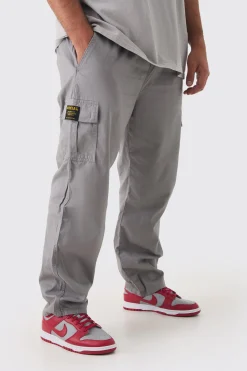 boohooMAN Plus Elastic Waist Straight Fit Cargo Trousers | UK| Trousers|Cargos