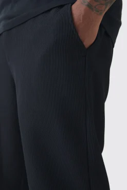 boohooMAN Plus Elastic Waist Tapered Fit Pleated Trouser | UK| Trousers