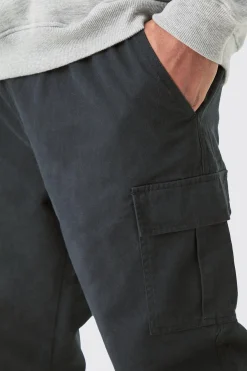 boohooMAN Plus Elasticated Waist Slim Fit Cargo Trousers | UK| Trousers|Cargos
