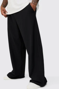 boohooMAN Plus Elasticated Waist Smart Relaxed Fit Trousers | UK| Trousers