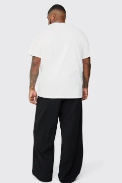 boohooMAN Plus Elasticated Waist Smart Relaxed Fit Trousers | UK| Trousers