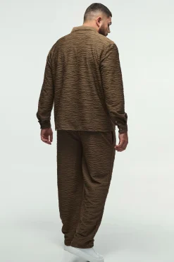boohooMAN Plus Elevated Pleated Shirt And Straight Fit Trouser Set In | UK| Sets & Co-Ords