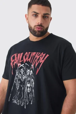 Plus Fall Out Boy License Print T-shirt | UK^boohooMAN Best