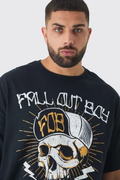 Plus Fall Out Boy License Print T-shirt | UK^boohooMAN Online